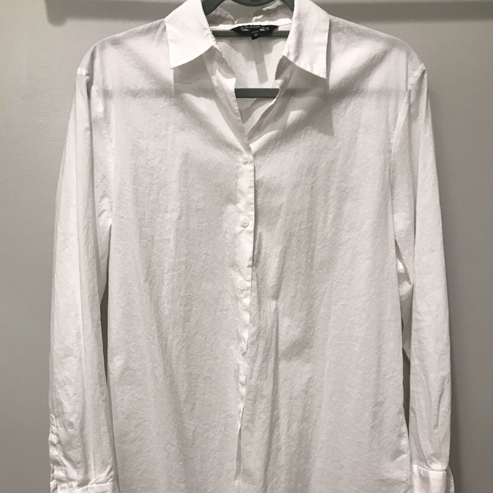 Express oversized white button up
